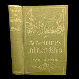 Cover of the book 'Adventures In Friendship' by David Grayson, featuring illustrations and the title on the spine and front cover.