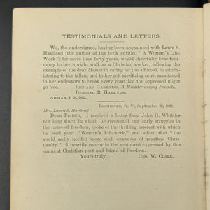 A Woman's Life-Work by Laura S. Haviland (RARE, First Edition), 1882 📜✍️🏛️