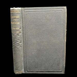 A photo of a old book with a leather cover titled 'Causeries Avec Mes Eleves, Par Lambert Sauveur, 1891'.