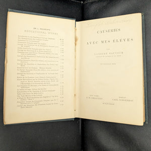 Causeries avec mes élèves by Lambert Sauveur (Antique Edition with School Stamp), 1891 🇫🇷📚🏫