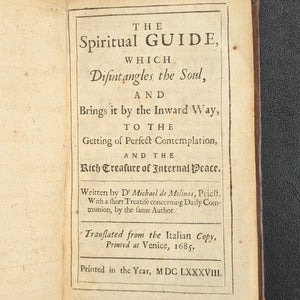 The Spiritual Guide by Michael de Molinos (Extremely Rare First English Edition), 1688 📖✝️🕊️