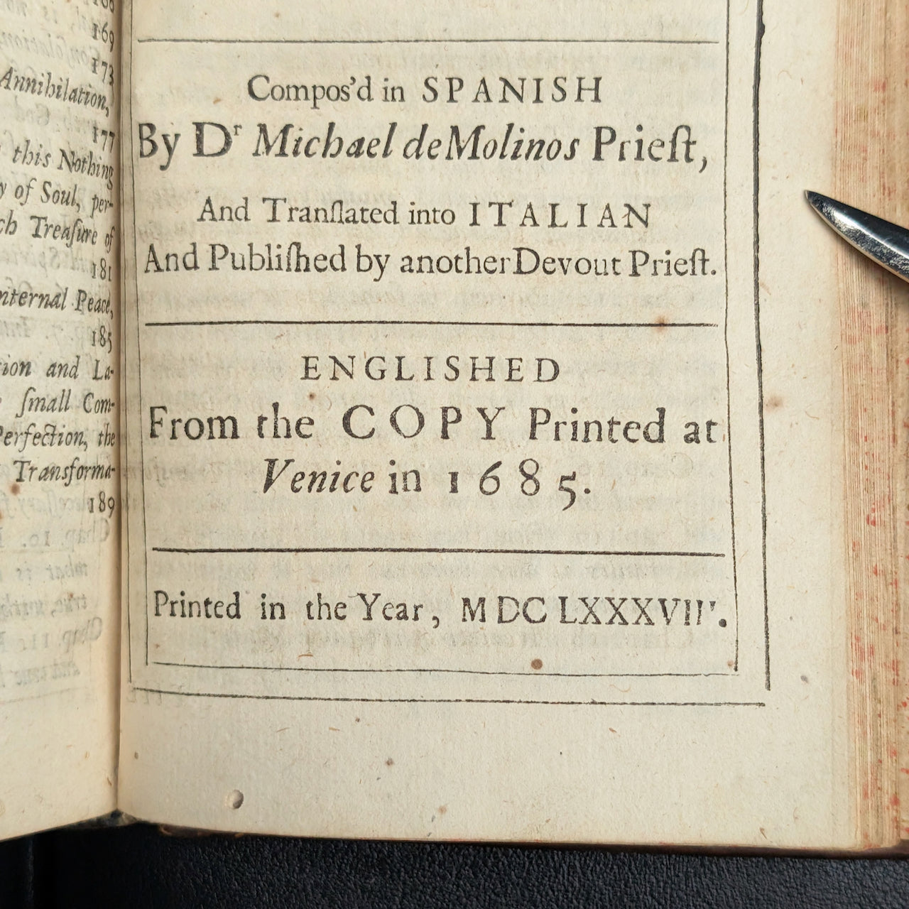 The Spiritual Guide by Michael de Molinos (Extremely Rare First English Edition), 1688 📖✝️🕊️