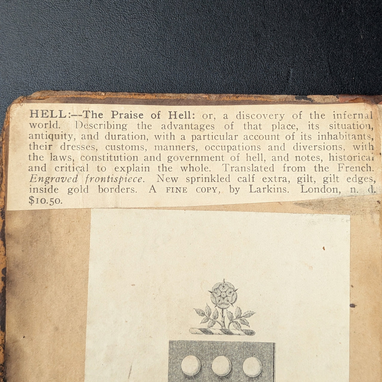 The Praise of Hell: Or, a View of the Infernal Regions (Extremely Rare, First English Edition), 1765 🔥👹📜