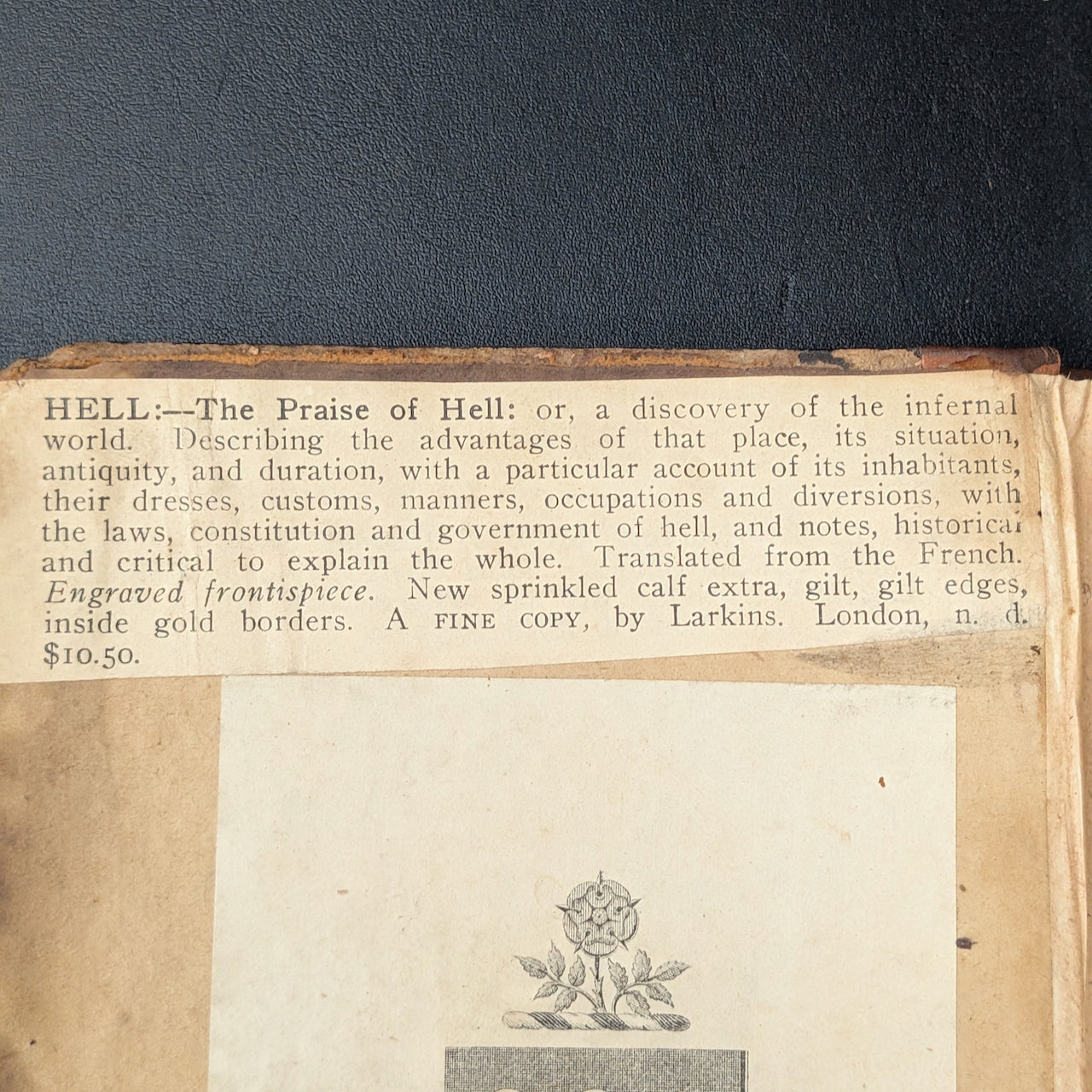 The Praise of Hell: Or, a View of the Infernal Regions (Extremely Rare, First English Edition), 1765 🔥👹📜