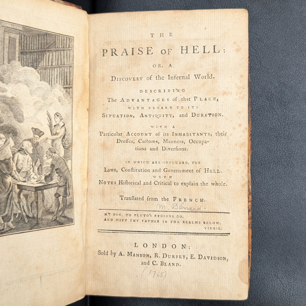The Praise of Hell: Or, a View of the Infernal Regions (Extremely Rare, First English Edition), 1765 🔥👹📜