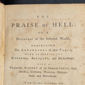 The Praise of Hell: Or, a View of the Infernal Regions (Extremely Rare, First English Edition), 1765 🔥👹📜