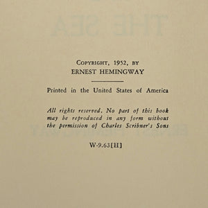 The Old Man and the Sea by Ernest Hemingway (Eighth Printing, 1963), 1952 📜🎣