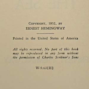 The Old Man and the Sea by Ernest Hemingway (Eighth Printing, 1963), 1952 📜🎣