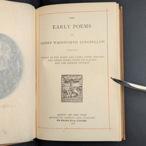 The Early Poems of Henry Wadsworth Longfellow (Aesthetic Binding), 1890 📜🇺🇸🎄
