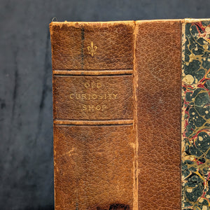 The Old Curiosity Shop and Hard Times by Charles Dickens (Leather and Marbled Paper), c. 1890 📜🇬🇧🕰️