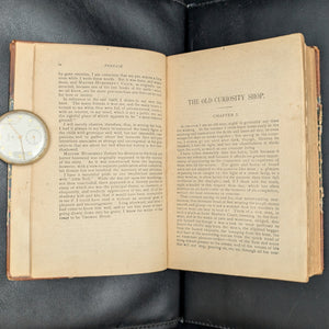 The Old Curiosity Shop and Hard Times by Charles Dickens (Leather and Marbled Paper), c. 1890 📜🇬🇧🕰️