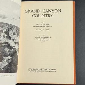 Grand Canyon Country by M. R. Tillotson & Frank J. Taylor (1944 Stanford Press Printing) - National Park Service History ๐๏ธ๐๐บ๐ธ