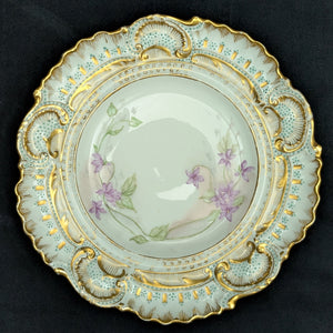 Antique Limoges Covered Butter Dish – A. Lanternier & Co. Mark, Hand-Painted Floral & Gilt (France), c. 1895 🇫🇷👑✨