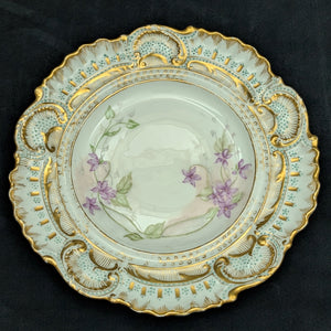 Antique Limoges Covered Butter Dish – A. Lanternier & Co. Mark, Hand-Painted Floral & Gilt (France), c. 1895 🇫🇷👑✨