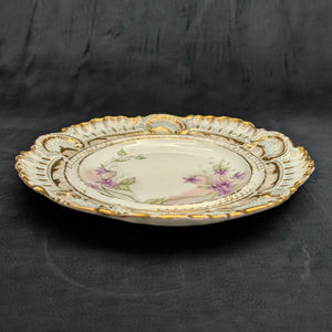 Antique Limoges Covered Butter Dish – A. Lanternier & Co. Mark, Hand-Painted Floral & Gilt (France), c. 1895 🇫🇷👑✨