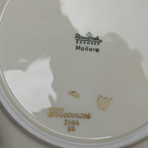 Antique Rosenthal Serving Set – Molière Moosrose Pattern, Perforated Gilt Plates (Germany), c. 1930 🌹👑🇩🇪