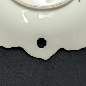 Antique Hand-Painted Nippon Dish – Iridescent Shell Form, Rose Motif & Gilt Handle (Japan), c. 1915 🌸👑🇯🇵