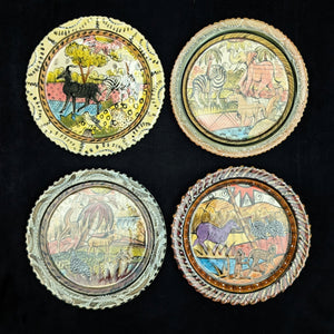 Hand-Painted Zimbabwean Safari Plates – Penzo Pottery, Signed by Artists (c. 2007) 🐘🎨🇿🇼