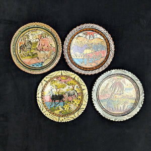 Hand-Painted Zimbabwean Safari Plates – Penzo Pottery, Signed by Artists (c. 2007) 🐘🎨🇿🇼