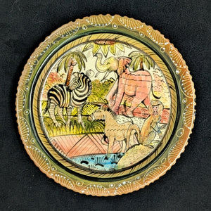 Hand-Painted Zimbabwean Safari Plates – Penzo Pottery, Signed by Artists (c. 2007) 🐘🎨🇿🇼