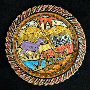 Hand-Painted Zimbabwean Safari Plates – Penzo Pottery, Signed by Artists (c. 2007) 🐘🎨🇿🇼