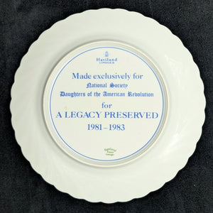 Hand-Painted Commemorative Plate Set – Haviland Limoges for D.A.R. "A Legacy Preserved" (c. 1982) 🌸⚜️🇫🇷