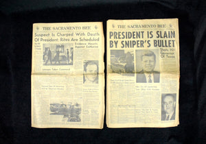 Vintage Newspaper Set by The Sacramento Bee (JFK Assassination, Rare), 1963 🏛️📜🇺🇸