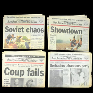 Sequential Newspaper Set (San Francisco Examiner) - Collapse of the Soviet Union & August Coup, Aug 19–25, 1991 🇷🇺📰❌