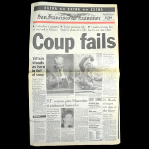 Sequential Newspaper Set (San Francisco Examiner) - Collapse of the Soviet Union & August Coup, Aug 19–25, 1991 🇷🇺📰❌