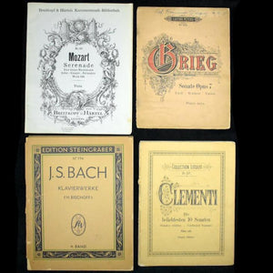 Vintage Music Sheet Collection by Clementi, Bach, Mozart, Grieg (Classical, Rare), 1910s-1930s 🎶🎻🎹📜