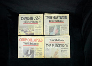 Sequential Newspaper Set (The Peninsula Times Tribune) - The 1991 Soviet August Coup, Aug 19–22, 1991 🇷🇺📰❌