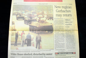 Sequential Newspaper Set (The Peninsula Times Tribune) - The 1991 Soviet August Coup, Aug 19–22, 1991 🇷🇺📰❌