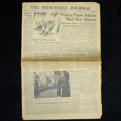 Rare Set of Historical Newspapers: The Milwaukee Journal (1967) 🗞️📰🕰️