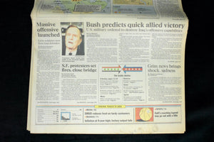 Paired Historical Newspapers (The Sacramento Bee & San Francisco Chronicle) - Outbreak of Operation Desert Storm, Jan 17, 1991 ⚔️📰🇺🇸
