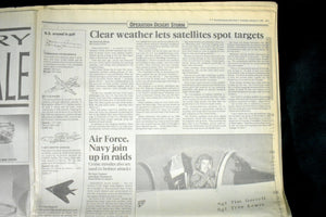 Paired Historical Newspapers (The Sacramento Bee & San Francisco Chronicle) - Outbreak of Operation Desert Storm, Jan 17, 1991 ⚔️📰🇺🇸