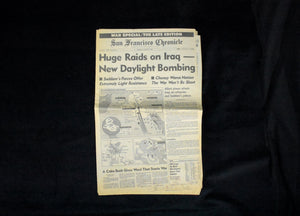 Paired Historical Newspapers (The Sacramento Bee & San Francisco Chronicle) - Outbreak of Operation Desert Storm, Jan 17, 1991 ⚔️📰🇺🇸