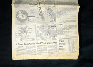 Paired Historical Newspapers (The Sacramento Bee & San Francisco Chronicle) - Outbreak of Operation Desert Storm, Jan 17, 1991 ⚔️📰🇺🇸