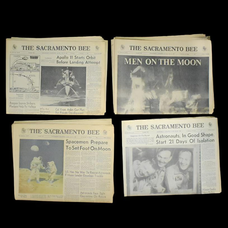 Historical Newspaper Set by The Sacramento Bee (NASA, Apollo 11, Moon Landing), 1969 🚀🌕👨‍🚀