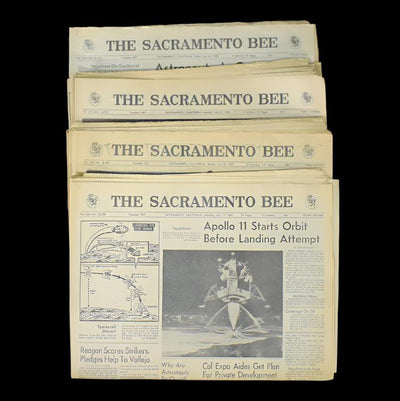 Historical Newspaper Set by The Sacramento Bee (NASA, Apollo 11, Moon Landing), 1969 🚀🌕👨‍🚀