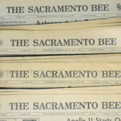 Historical Newspaper Set by The Sacramento Bee (NASA, Apollo 11, Moon Landing), 1969 🚀🌕👨‍🚀