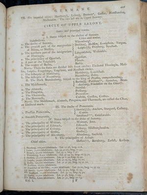 A New System of Modern Geography (Vol. I) by William Guthrie (First American Edition), 1794 📜🎨🇺🇸