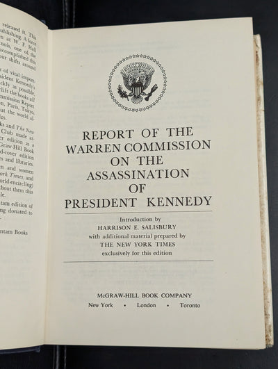 Report Of The Warren Commission On The Assassination Of President Kennedy (The New York Times Edition), First Edition, 1964 📜🏛️🇺🇸