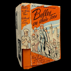 A used hardcover book titled 'Belles On Their Toes' by Frank Gilbreth Jr and Ernestine Gilbreth Carey with illustrations on the cover and spine.
