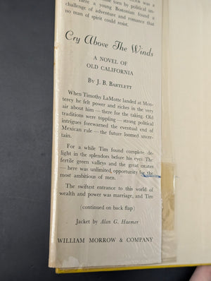 Cry Above the Winds by J. B. Bartlett (First Edition with Dust Jacket), 1951 ☀️📜🇺🇸