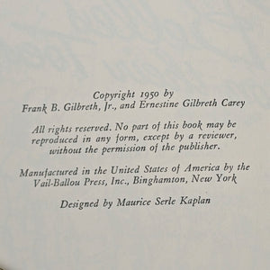 Belles On Their Toes, by Frank Gilbreth Jr. and Ernestine Gilbreth Carey, (First Edition), 1950 👨‍👩‍👧‍👦✍️📚