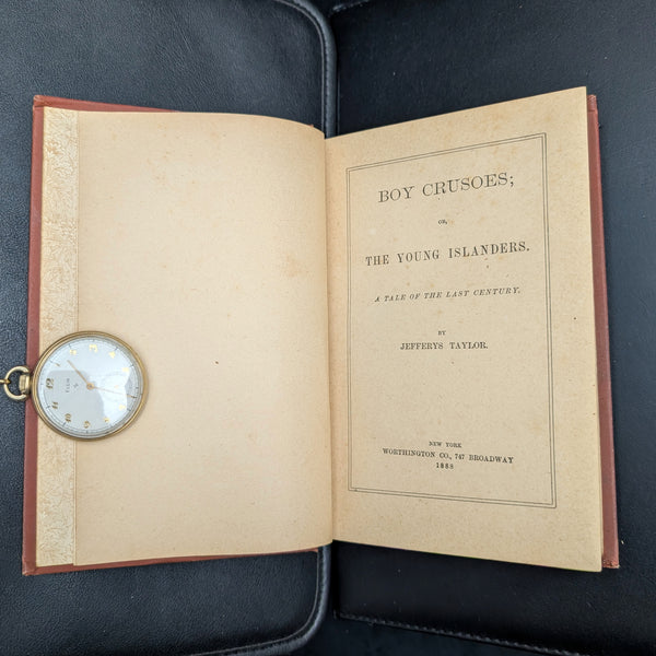 Boy Crusoes, by Jefferys Taylor (RARE, Our Boys Library, Prize Inscription), 1888 🏝️🧭📜