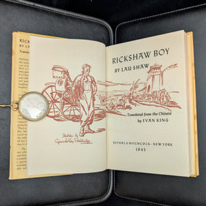 Rickshaw Boy by Lau Shaw, Illustrated by Cyrus LeRoy Baldridge (Book-of-the-Month Club Edition), 1945. 🇨🇳📜🚲