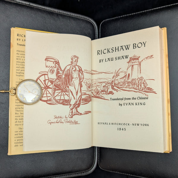 Rickshaw Boy by Lau Shaw, Illustrated by Cyrus LeRoy Baldridge (Book-of-the-Month Club Edition), 1945. 🇨🇳📜🚲