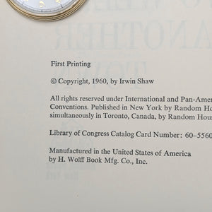 Two Weeks in Another Town by Irwin Shaw (First Printing with Dust Jacket), 1960 🎭🎬🇮🇹