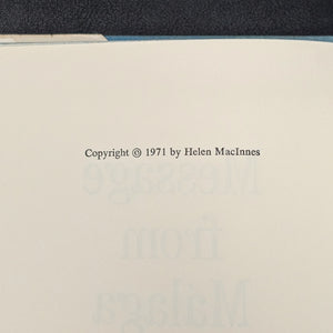 Message from Malaga by Helen MacInnes (First Edition with Inscription), 1971 🇪🇸🕵️‍♀️📜